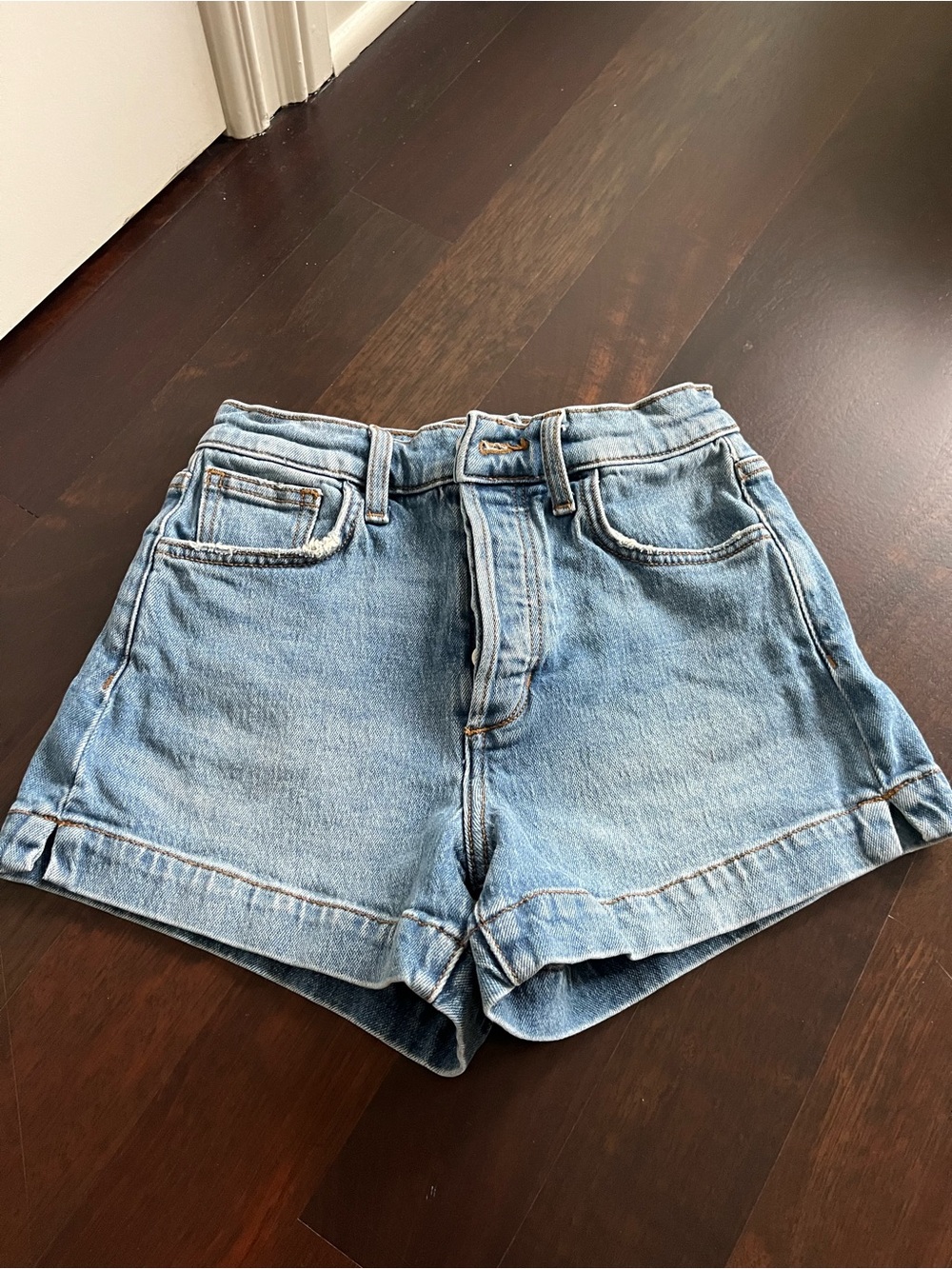 Joe's Jeans Light Blue Denim High-Rise Shorts